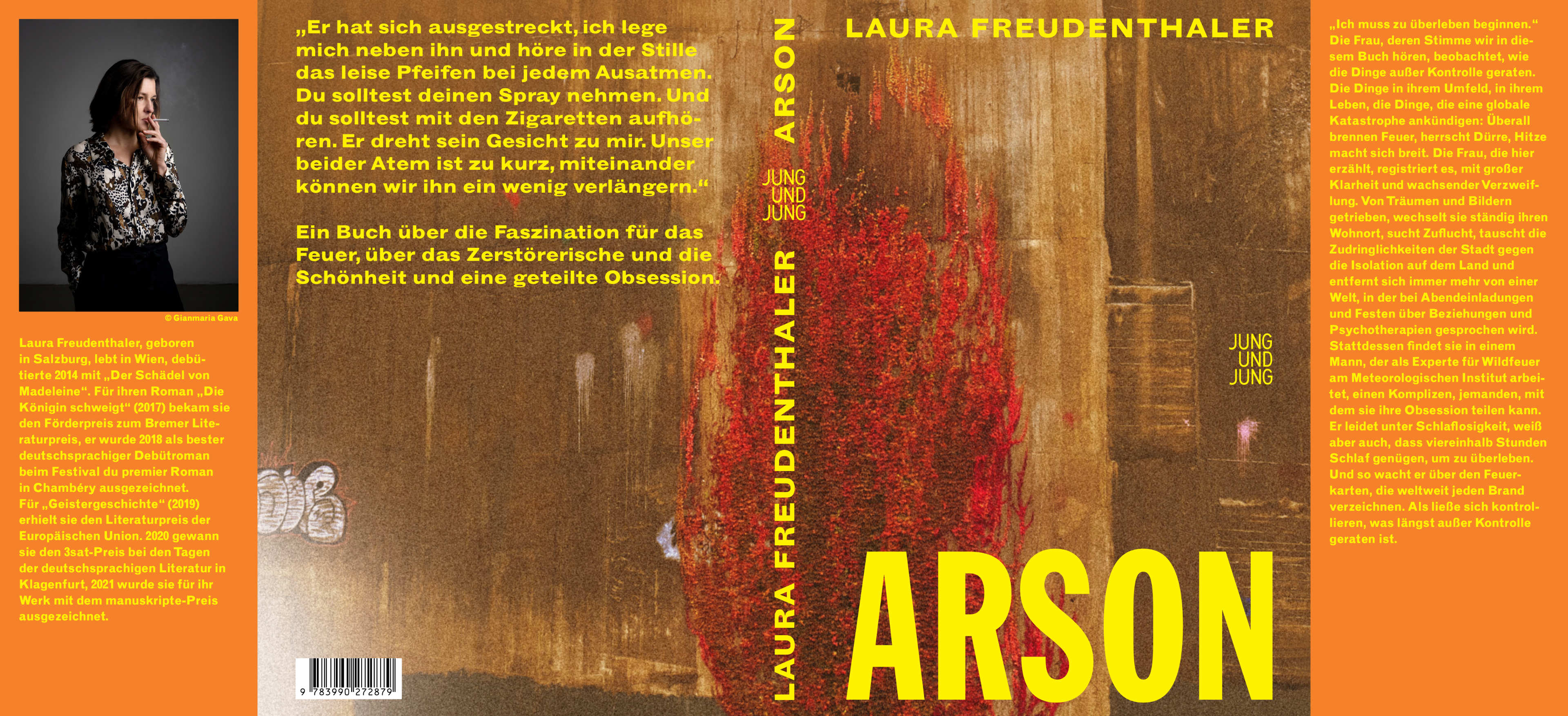 Unfolded dust-jacket of book.