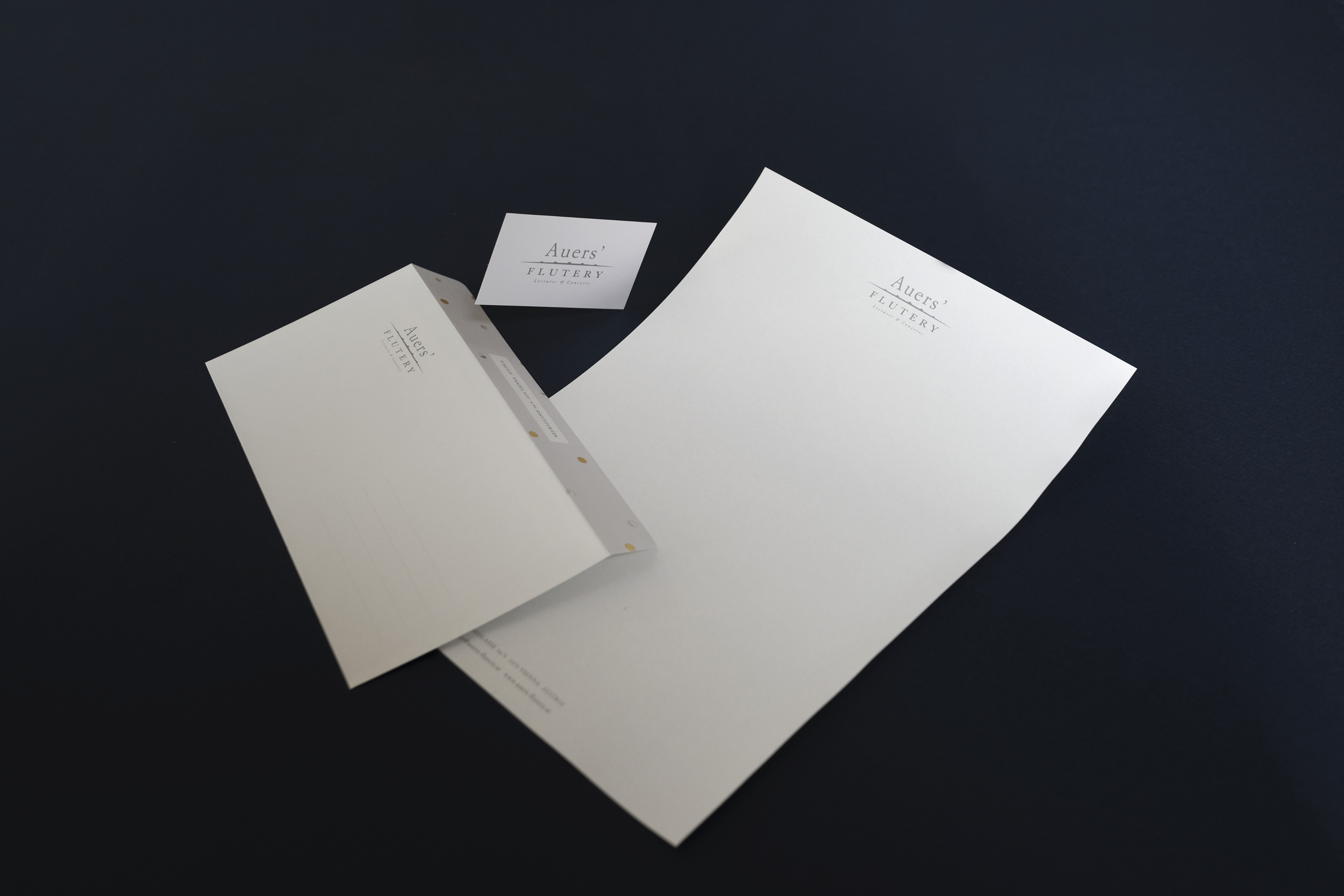 Set of printed business representations. Card, envelope, writing paper.