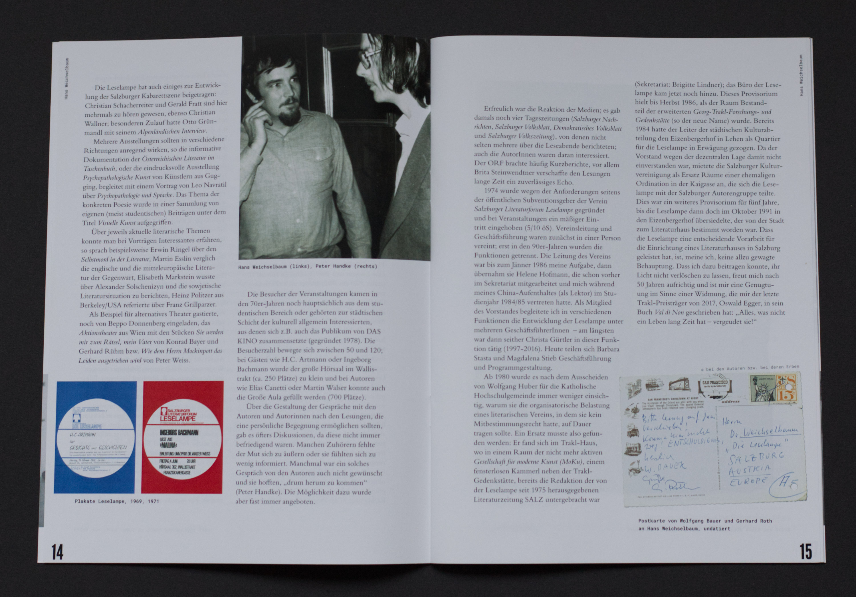 Double page. Layout with photos and text.