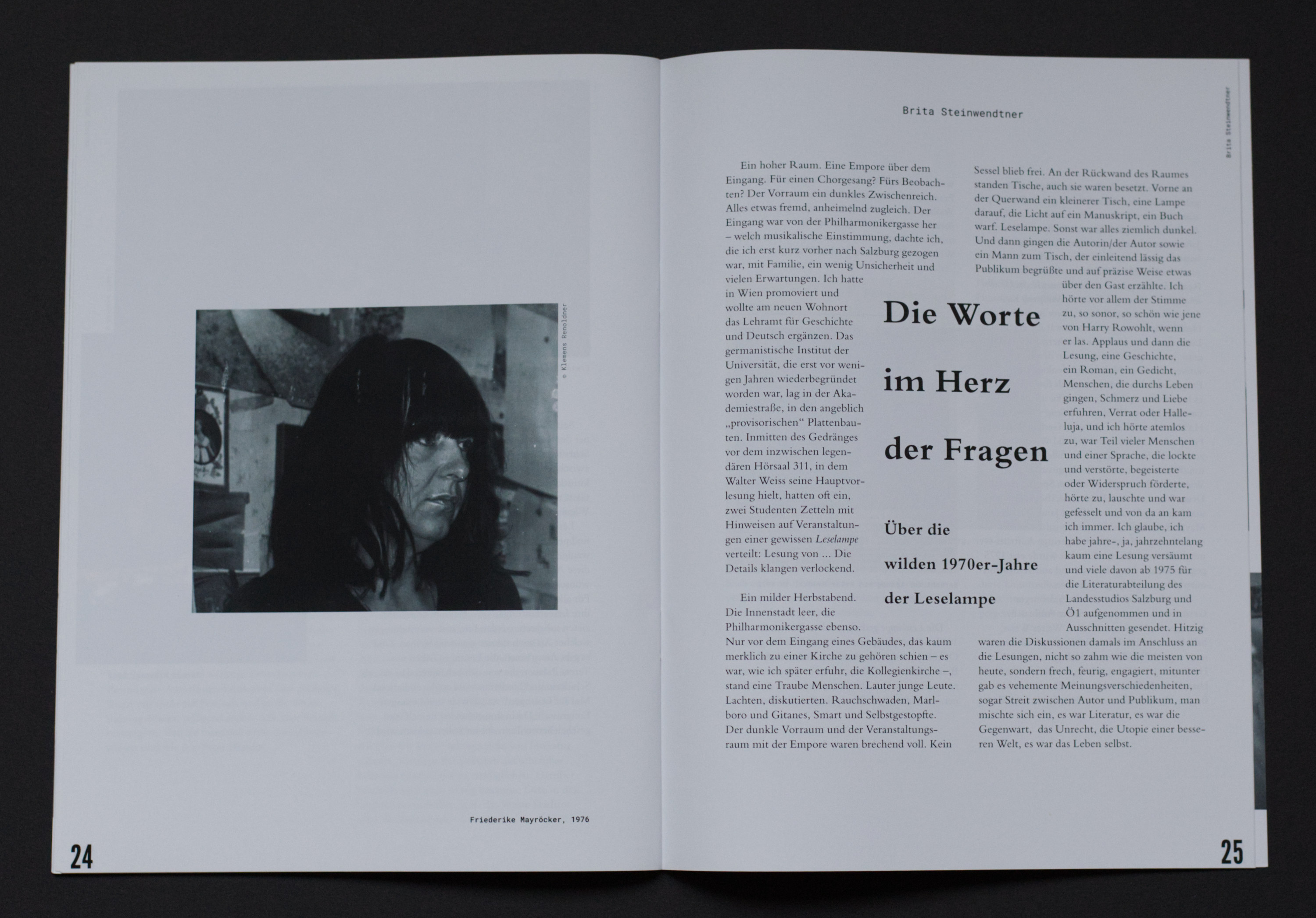 Double page. Layout with photos and text.