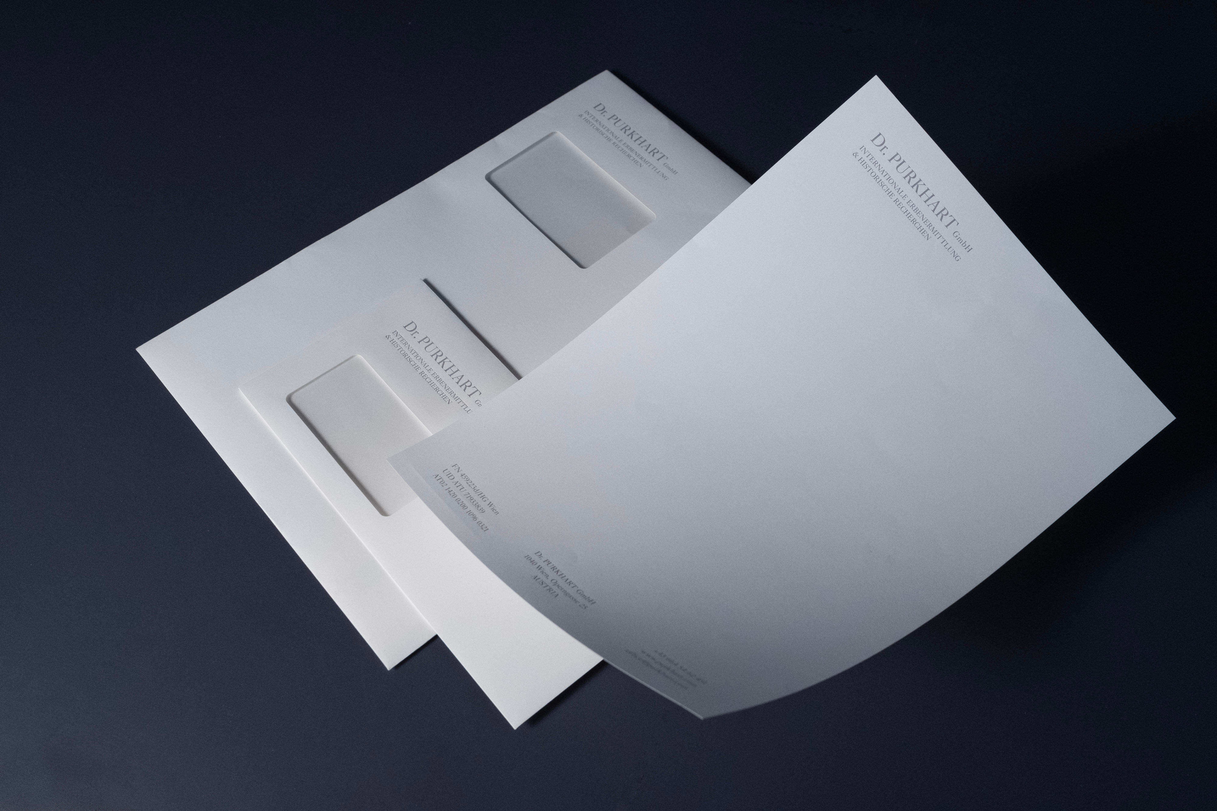 Set: Business card, envelope and paper.